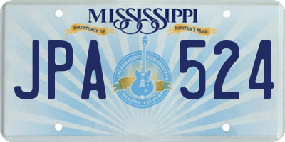 MS license plate JPA524