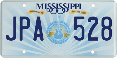 MS license plate JPA528