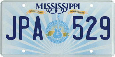 MS license plate JPA529