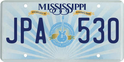 MS license plate JPA530