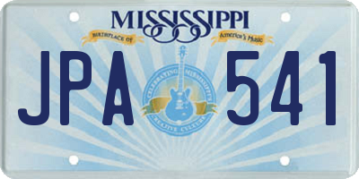 MS license plate JPA541