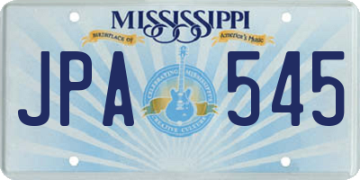 MS license plate JPA545