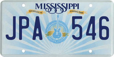 MS license plate JPA546