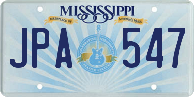 MS license plate JPA547