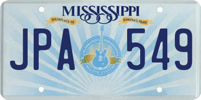 MS license plate JPA549