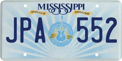 MS license plate JPA552