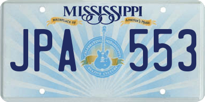 MS license plate JPA553