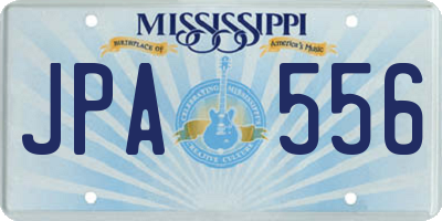 MS license plate JPA556