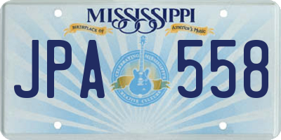 MS license plate JPA558