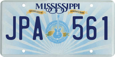 MS license plate JPA561