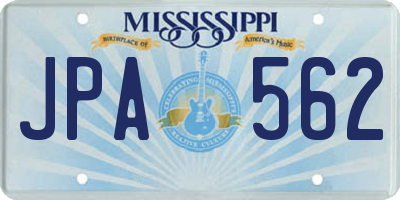MS license plate JPA562