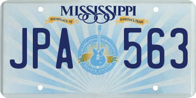 MS license plate JPA563