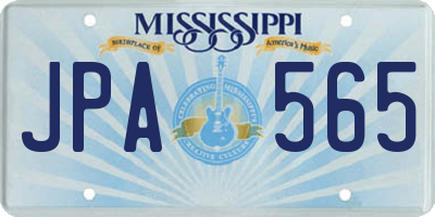 MS license plate JPA565