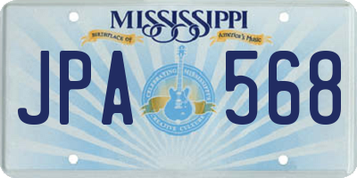 MS license plate JPA568