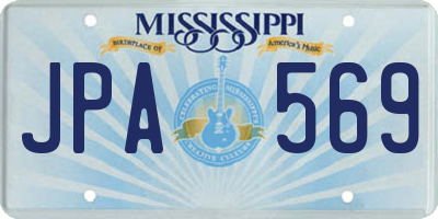 MS license plate JPA569