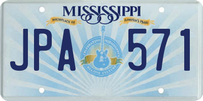 MS license plate JPA571