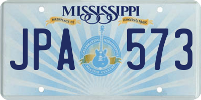 MS license plate JPA573