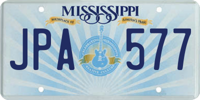 MS license plate JPA577