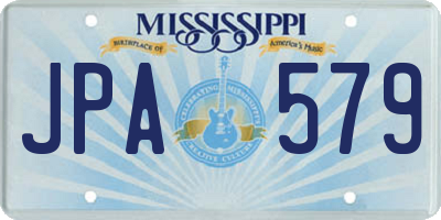 MS license plate JPA579
