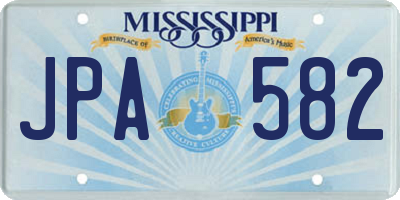 MS license plate JPA582