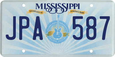 MS license plate JPA587