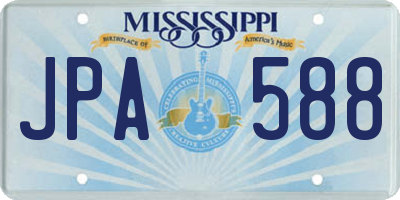 MS license plate JPA588