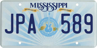 MS license plate JPA589
