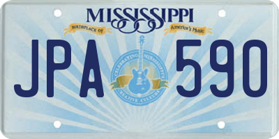 MS license plate JPA590