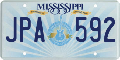 MS license plate JPA592