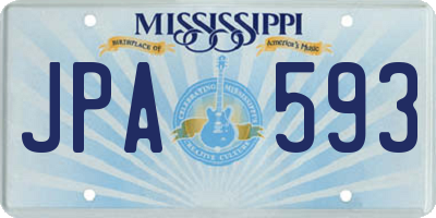 MS license plate JPA593