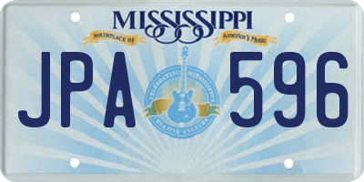 MS license plate JPA596