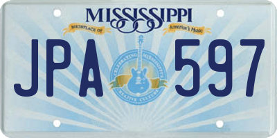 MS license plate JPA597