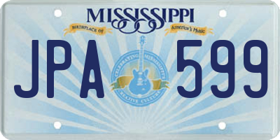 MS license plate JPA599