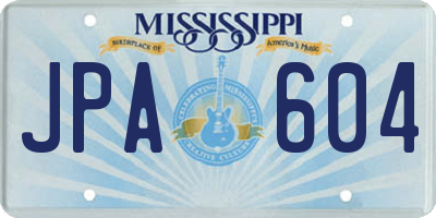 MS license plate JPA604