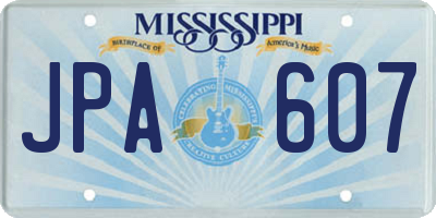 MS license plate JPA607
