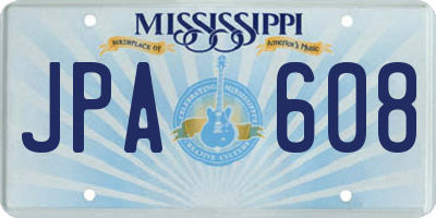 MS license plate JPA608