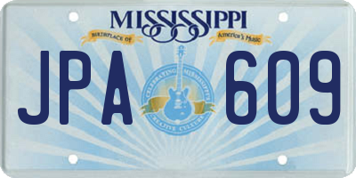 MS license plate JPA609