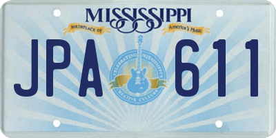 MS license plate JPA611