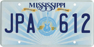 MS license plate JPA612
