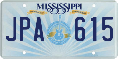 MS license plate JPA615