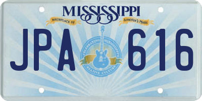 MS license plate JPA616