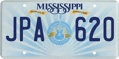 MS license plate JPA620
