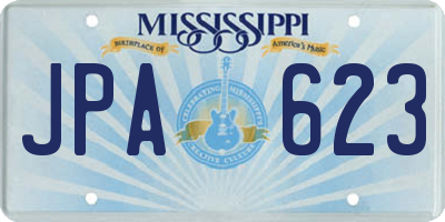 MS license plate JPA623
