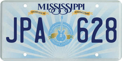 MS license plate JPA628
