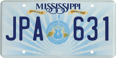 MS license plate JPA631