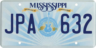 MS license plate JPA632