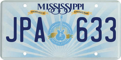 MS license plate JPA633