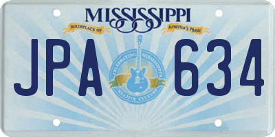 MS license plate JPA634