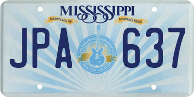 MS license plate JPA637