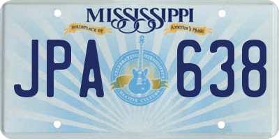 MS license plate JPA638